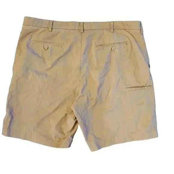 Savane Men's Tan Cotton/Spandex Flat Front Chino Shorts - Picture 7 of 14